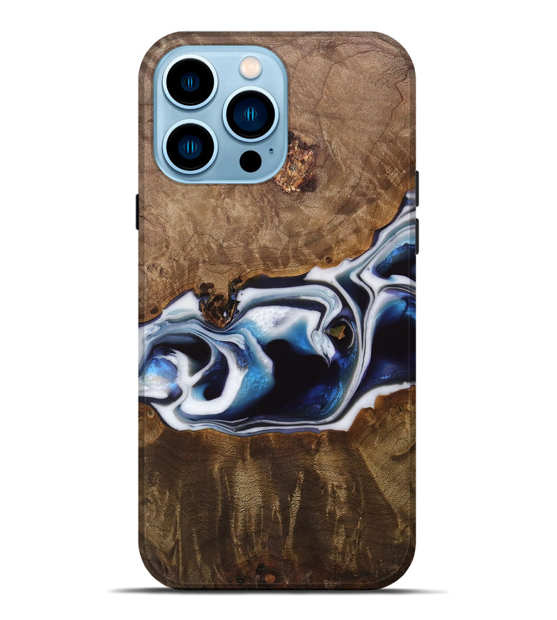 iPhone 14 Pro Max Wood Live Edge Phone Case - Jorie (Blue, 744797)