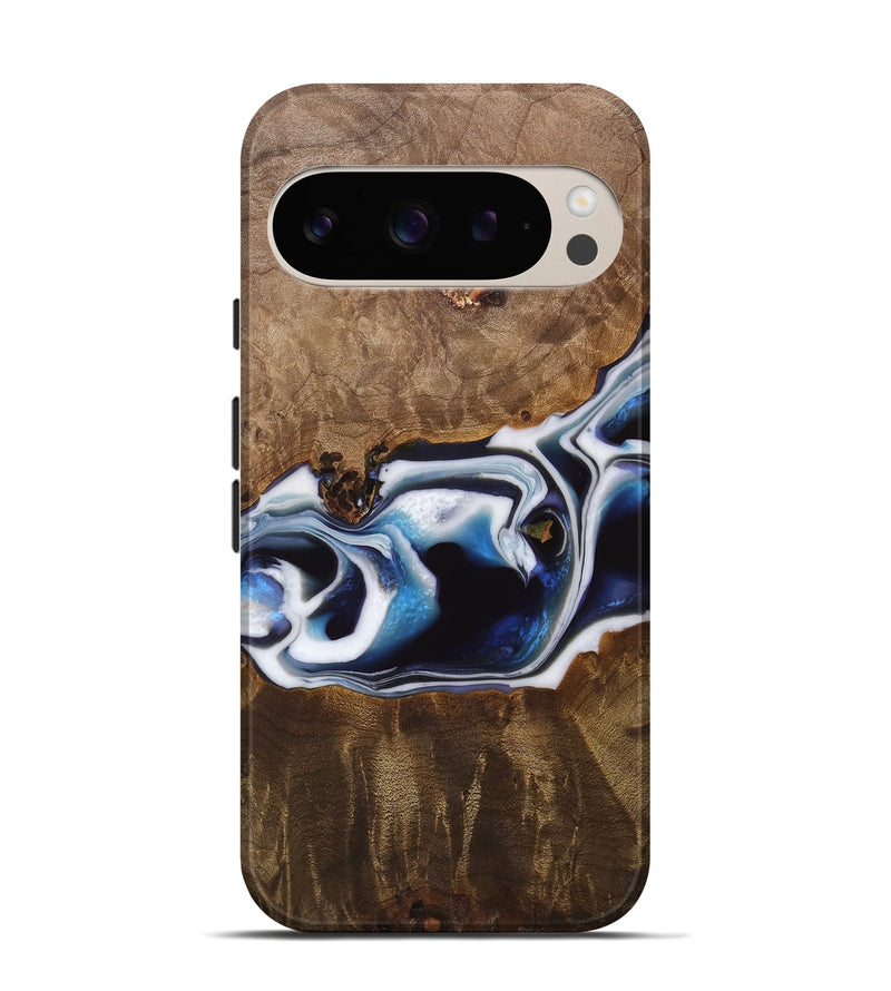 Pixel 9 Pro Wood Live Edge Phone Case - Jorie (Blue, 744797)