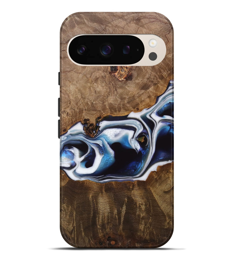 Pixel 9 Pro XL Wood Live Edge Phone Case - Jorie (Blue, 744797)