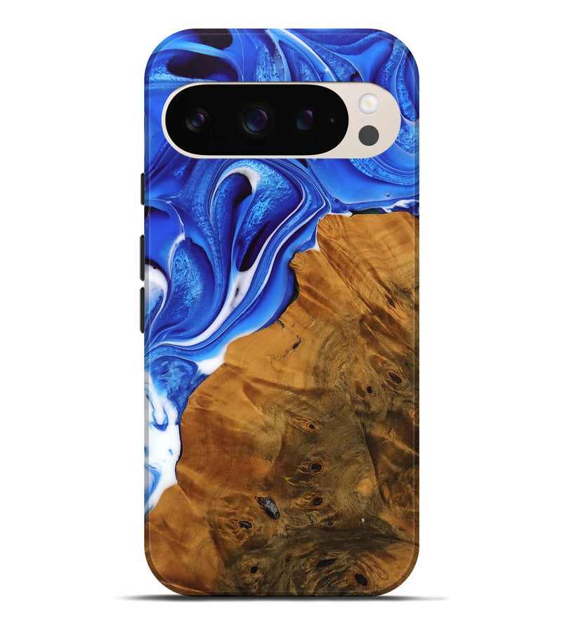 Pixel 9 Pro XL Wood Live Edge Phone Case - Carmina (Blue, 744800)