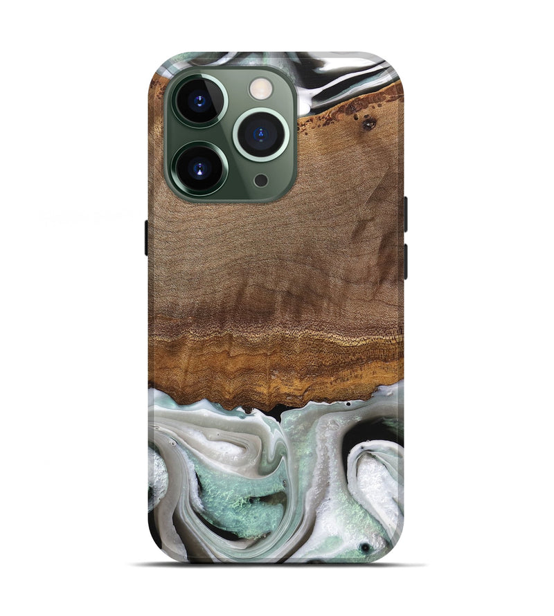 iPhone 13 Pro Wood Live Edge Phone Case - Gwyn (Black & White, 744801)