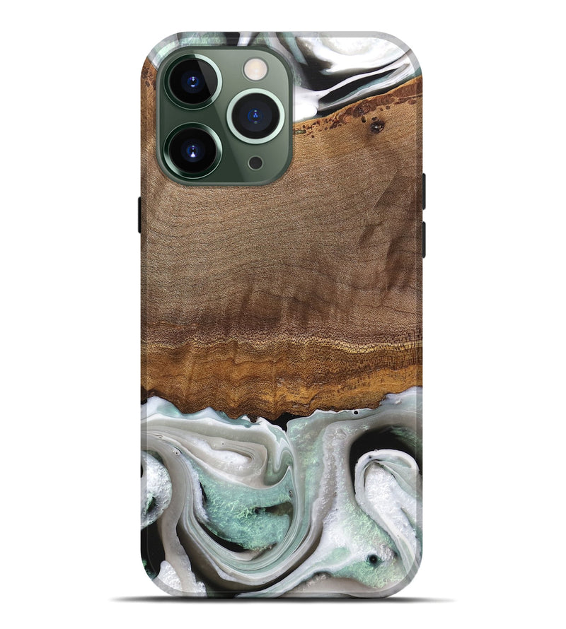 iPhone 13 Pro Max Wood Live Edge Phone Case - Gwyn (Black & White, 744801)