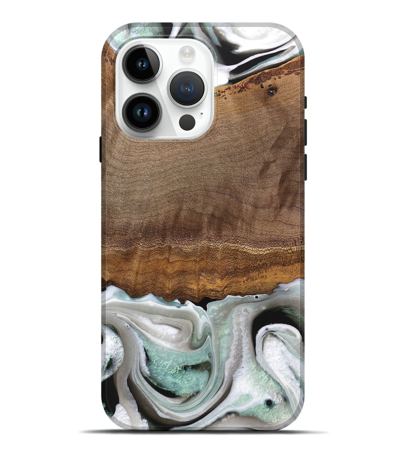 iPhone 15 Pro Max Wood Live Edge Phone Case - Gwyn (Black & White, 744801)