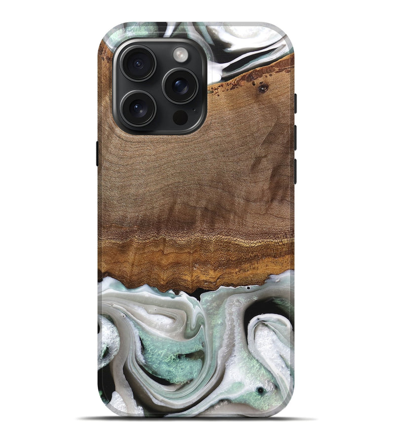 iPhone 16 Pro Max Wood Live Edge Phone Case - Gwyn (Black & White, 744801)