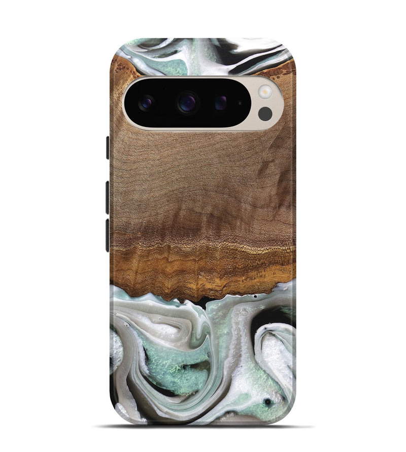 Pixel 9 Pro Wood Live Edge Phone Case - Gwyn (Black & White, 744801)