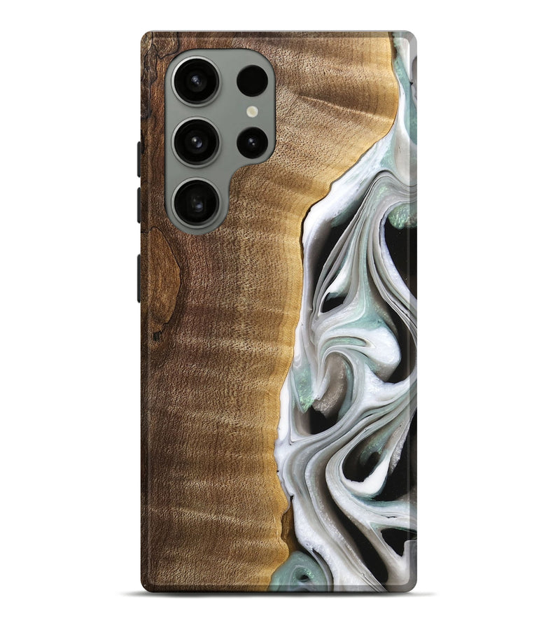 Galaxy S23 Ultra Wood Live Edge Phone Case - Aubrey (Black & White, 744802)