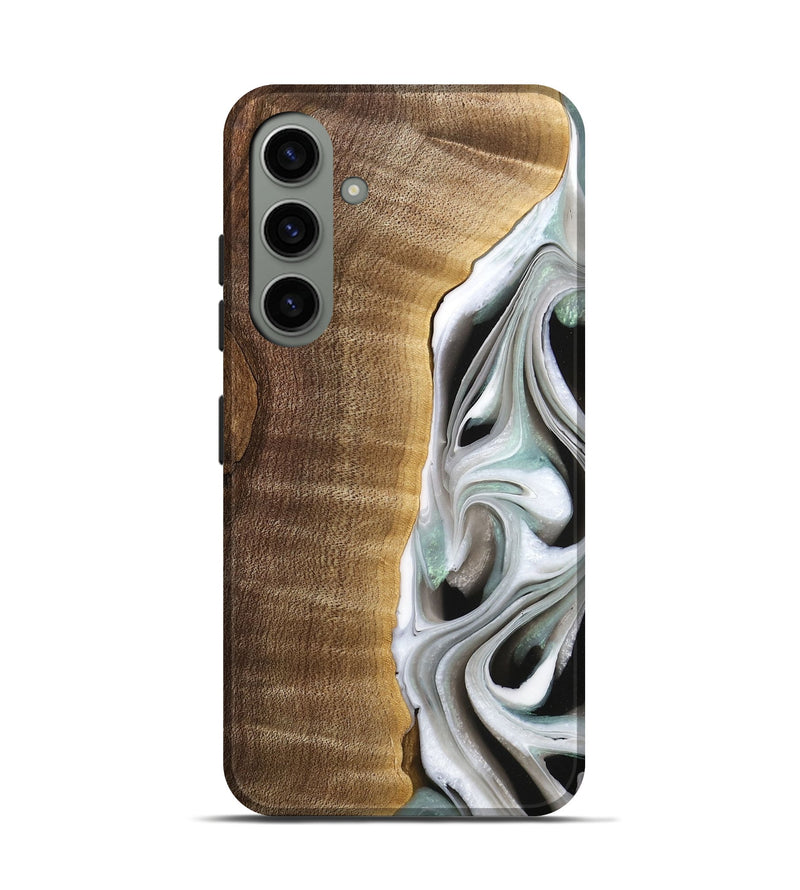 Galaxy S24 Wood Live Edge Phone Case - Aubrey (Black & White, 744802)