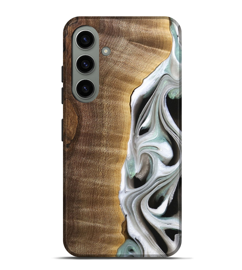 Galaxy S24 Plus Wood Live Edge Phone Case - Aubrey (Black & White, 744802)