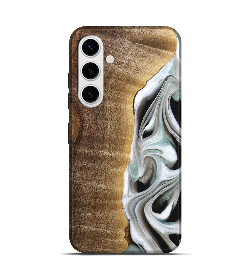 Galaxy S25 Wood Live Edge Phone Case - Aubrey (Black & White, 744802)