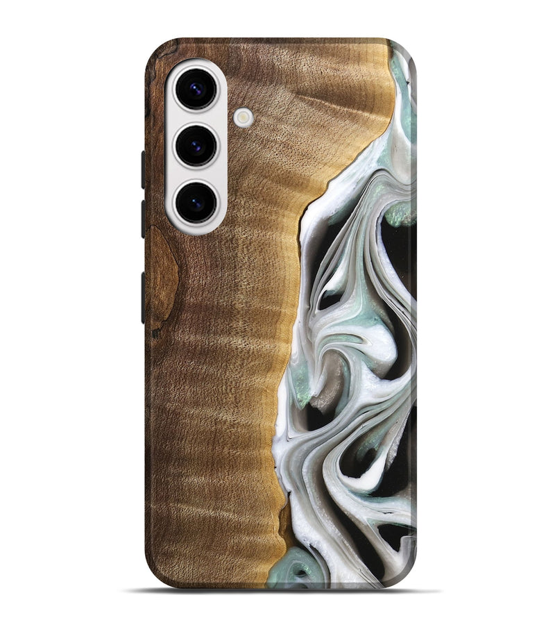 Galaxy S25 Plus Wood Live Edge Phone Case - Aubrey (Black & White, 744802)