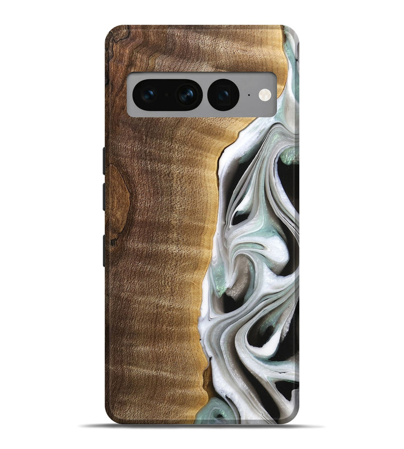 Pixel 7 Pro Wood Live Edge Phone Case - Aubrey (Black & White, 744802)