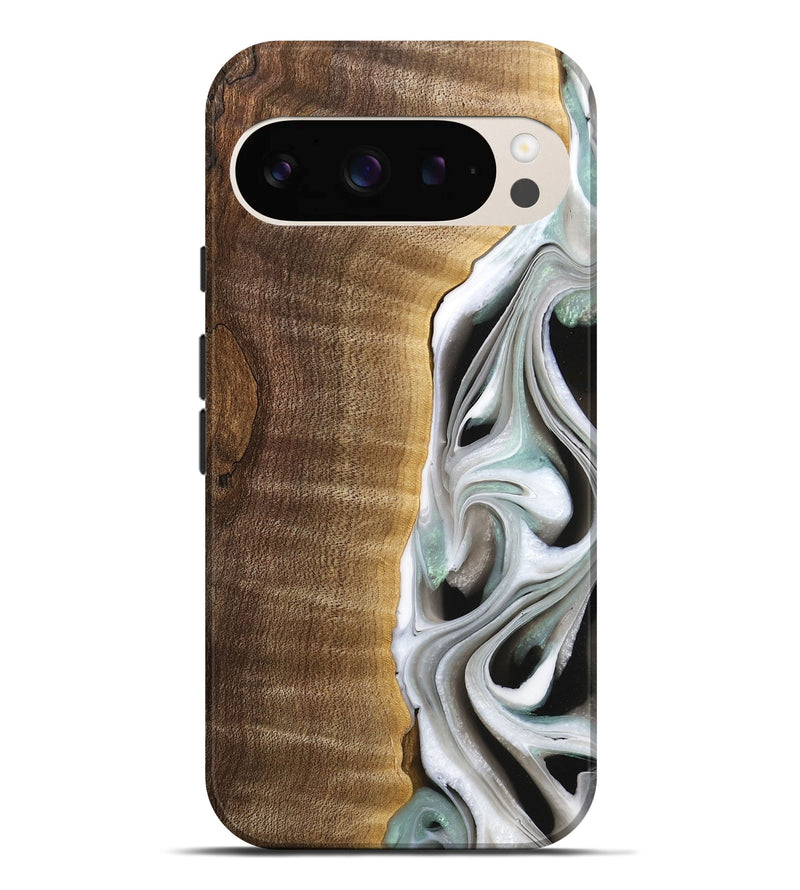 Pixel 9 Pro XL Wood Live Edge Phone Case - Aubrey (Black & White, 744802)