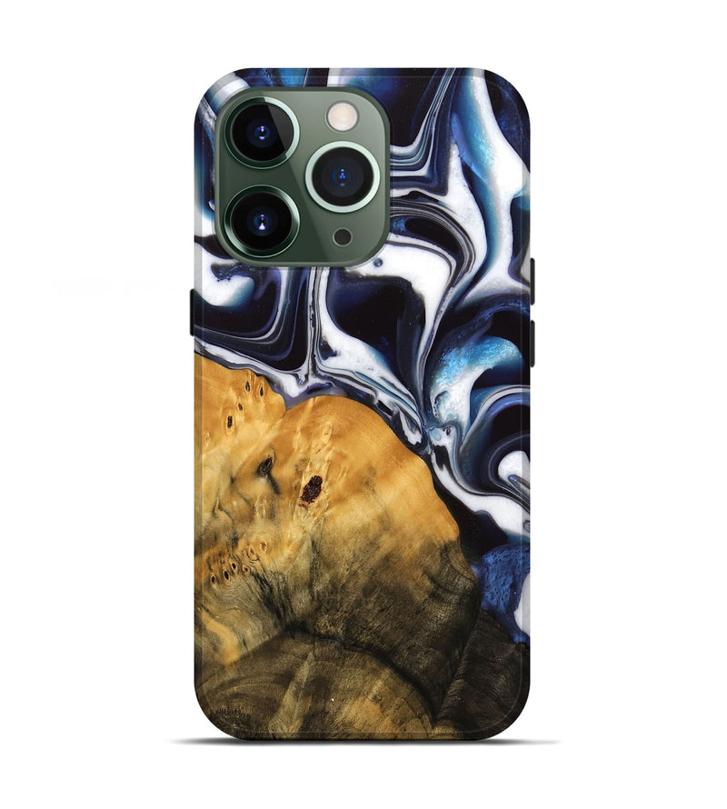 iPhone 13 Pro Wood Live Edge Phone Case - Sotos (Blue, 744803)