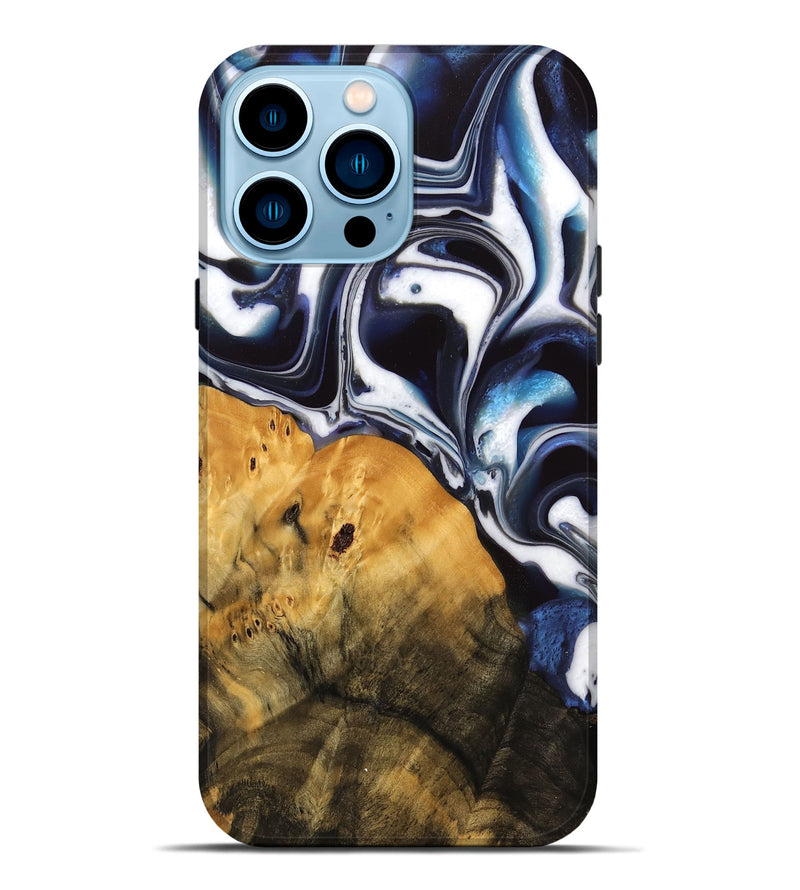 iPhone 14 Pro Max Wood Live Edge Phone Case - Sotos (Blue, 744803)