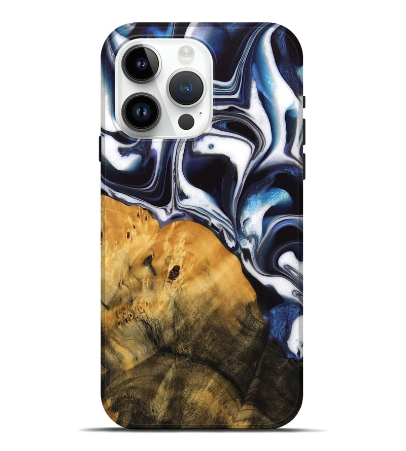 iPhone 15 Pro Max Wood Live Edge Phone Case - Sotos (Blue, 744803)