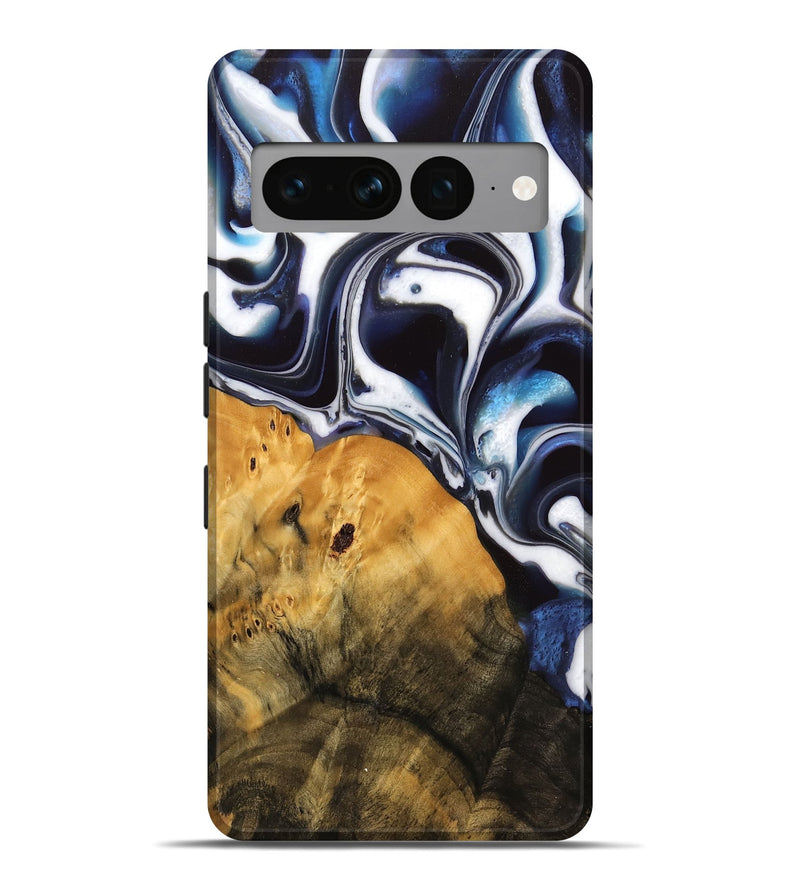 Pixel 7 Pro Wood Live Edge Phone Case - Sotos (Blue, 744803)