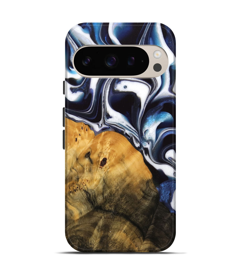 Pixel 9 Pro Wood Live Edge Phone Case - Sotos (Blue, 744803)