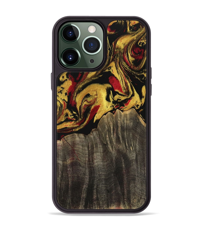 iPhone 13 Pro Max Wood Phone Case - Lige (Red, 744809)