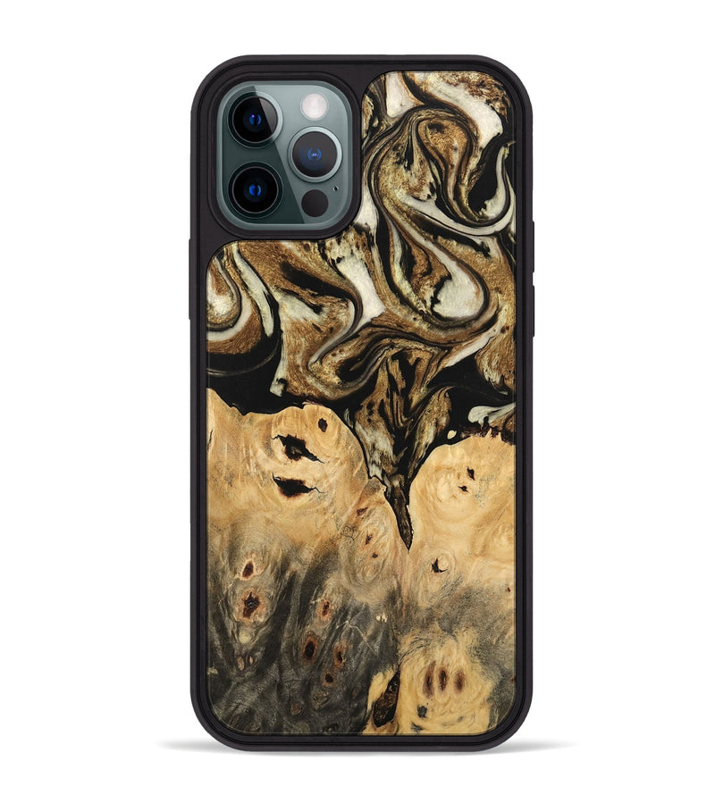 iPhone 12 Pro Max Wood Phone Case - Surin (Black & White, 744812)