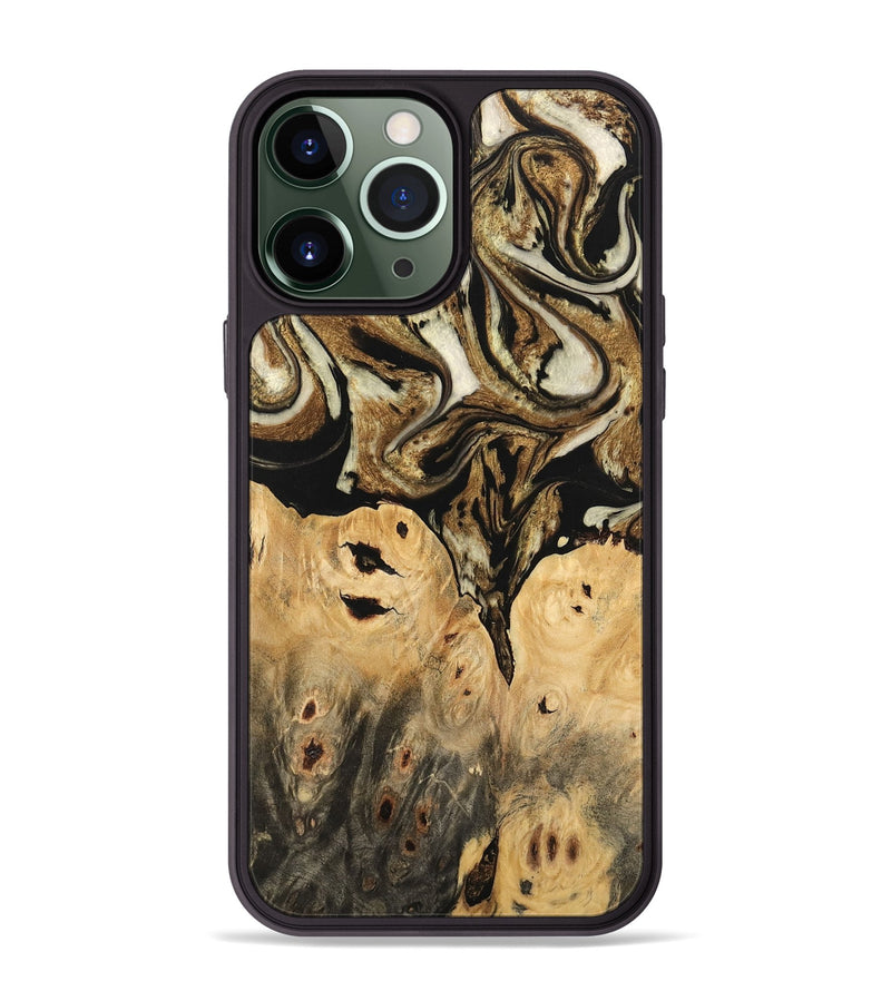 iPhone 13 Pro Max Wood Phone Case - Surin (Black & White, 744812)