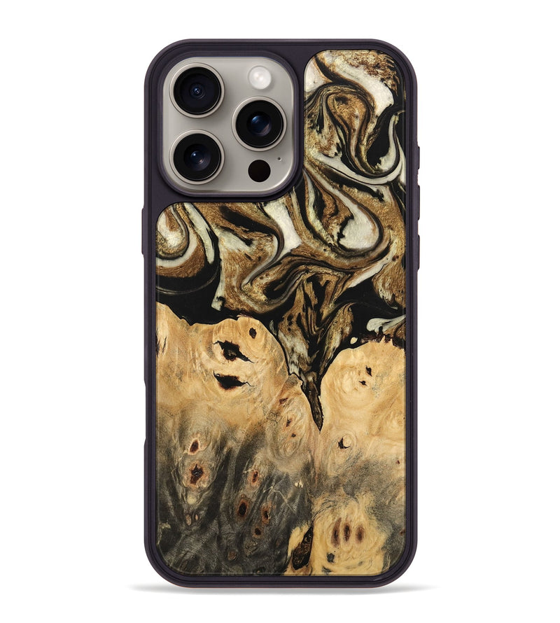 iPhone 16 Pro Max Wood Phone Case - Surin (Black & White, 744812)