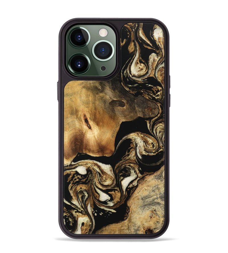 iPhone 13 Pro Max Wood Phone Case - Suzi (Black & White, 744814)