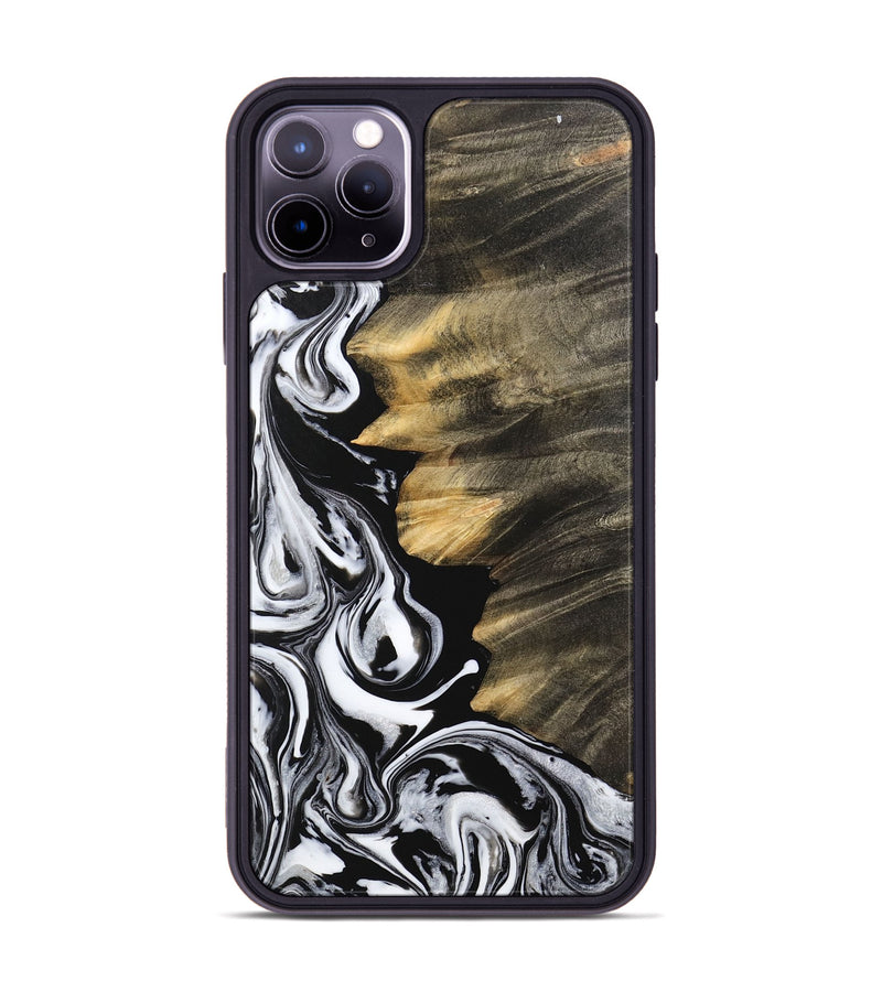 iPhone 11 Pro Max Wood Phone Case - Nagaraj (Black & White, 744817)