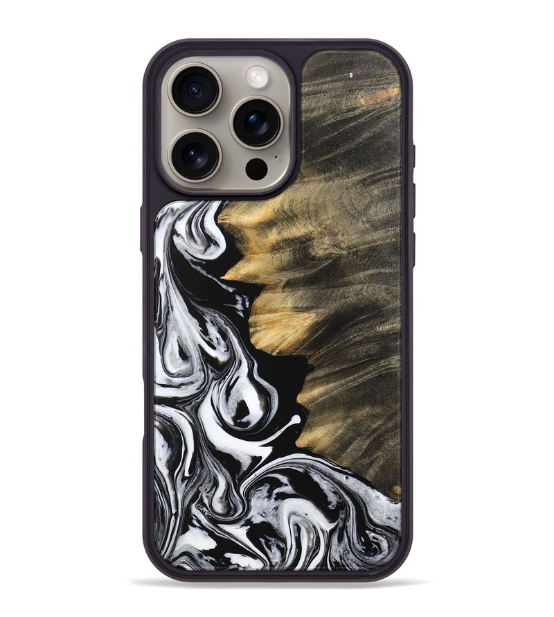 iPhone 16 Pro Max Wood Phone Case - Nagaraj (Black & White, 744817)