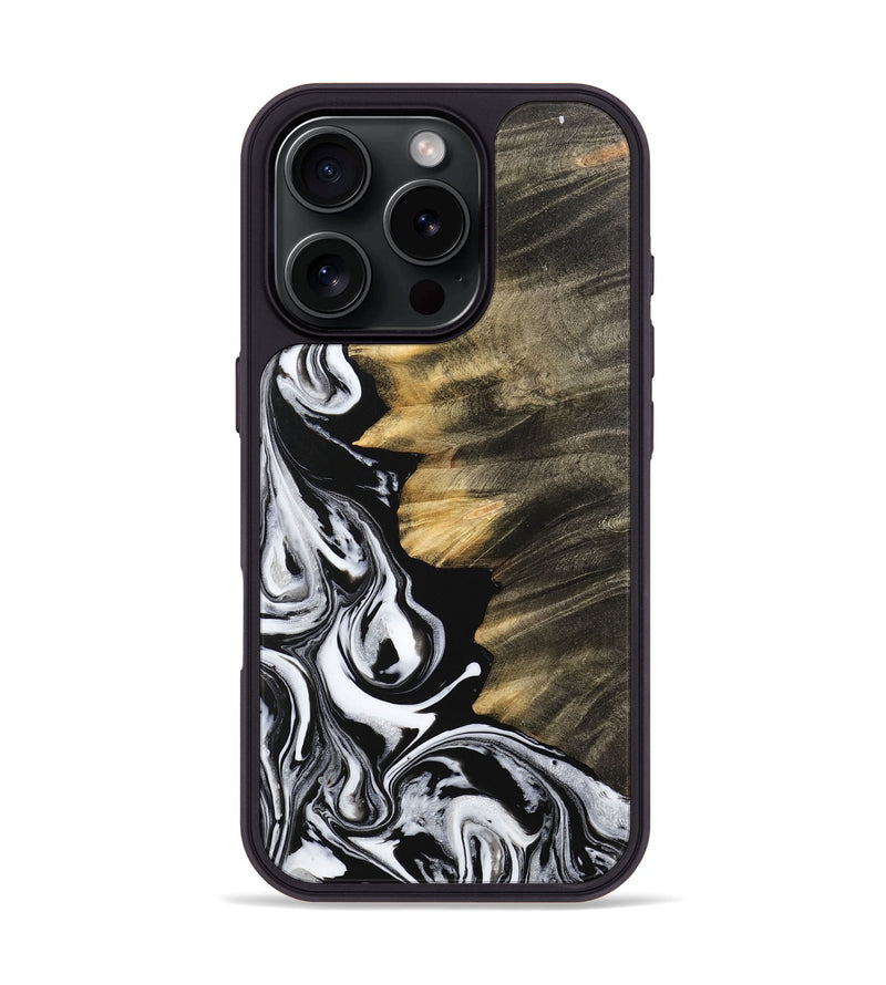 iPhone 16 Pro Wood Phone Case - Nagaraj (Black & White, 744817)