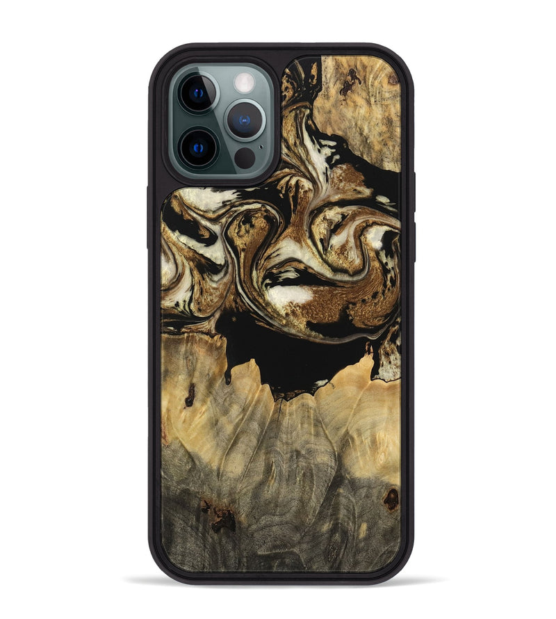 iPhone 12 Pro Max Wood Phone Case - Felicia (Black & White, 744820)