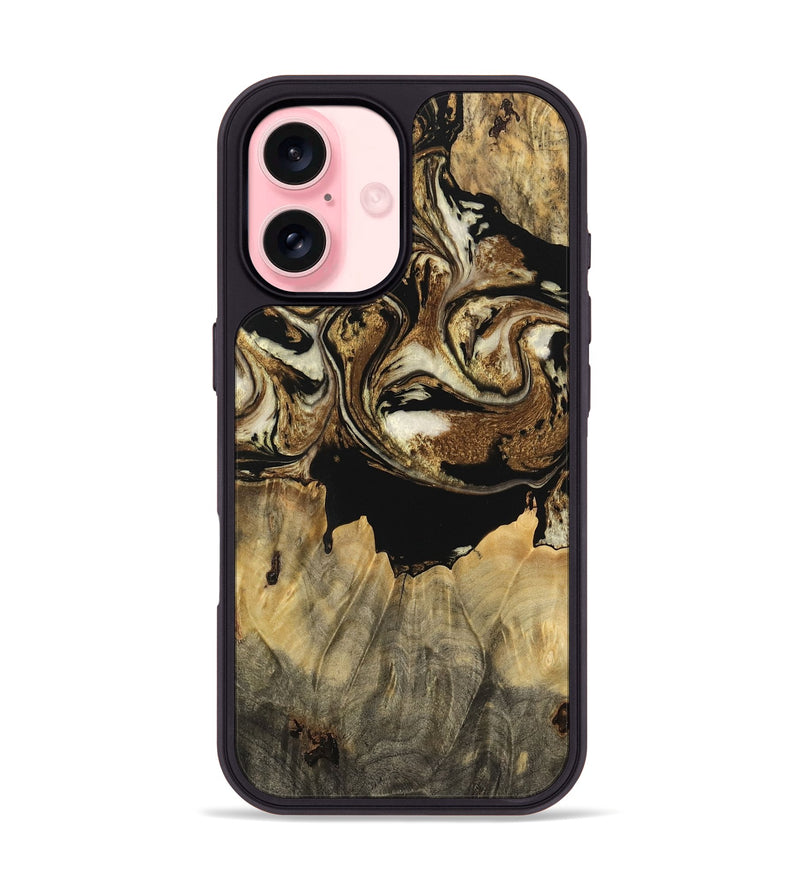 iPhone 16 Wood Phone Case - Felicia (Black & White, 744820)