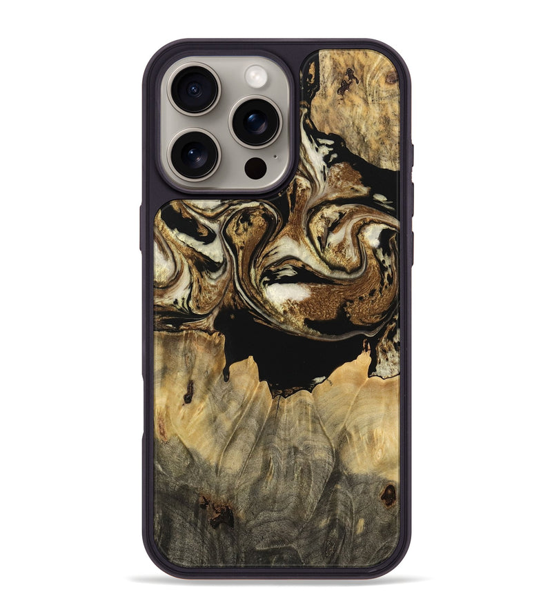 iPhone 16 Pro Max Wood Phone Case - Felicia (Black & White, 744820)