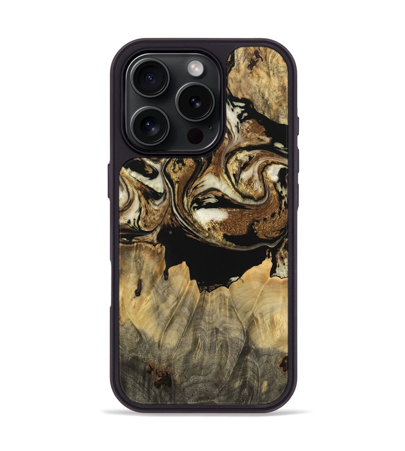 iPhone 16 Pro Wood Phone Case - Felicia (Black & White, 744820)