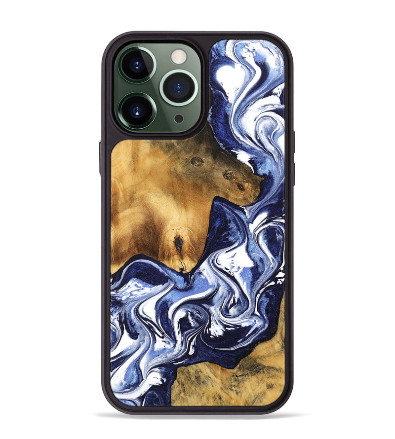 iPhone 13 Pro Max Wood Phone Case - Gina (Blue, 744823)