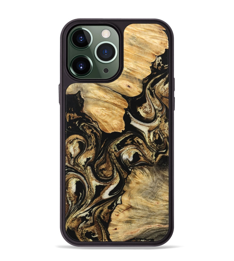 iPhone 13 Pro Max Wood Phone Case - Graydon (Black & White, 744825)