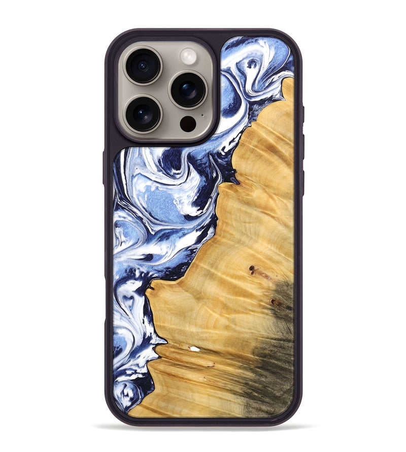 iPhone 16 Pro Max Wood Phone Case - Marys (Blue, 744827)