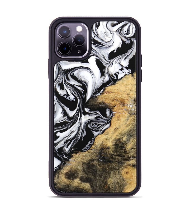 iPhone 11 Pro Max Wood Phone Case - Abbe (Black & White, 744829)