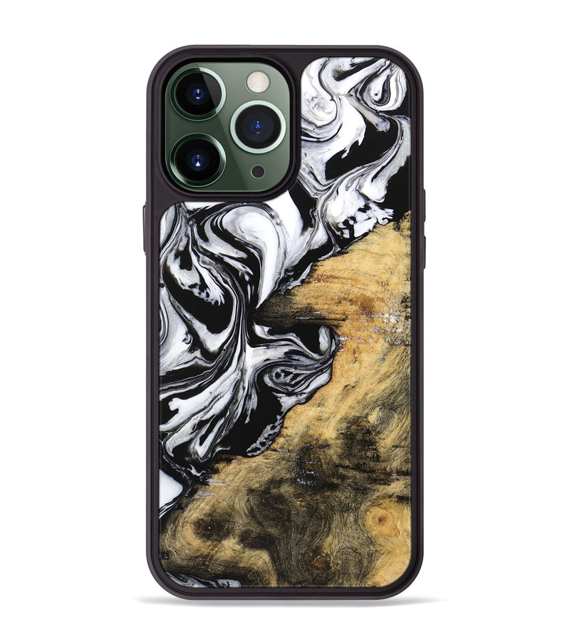 iPhone 13 Pro Max Wood Phone Case - Abbe (Black & White, 744829)