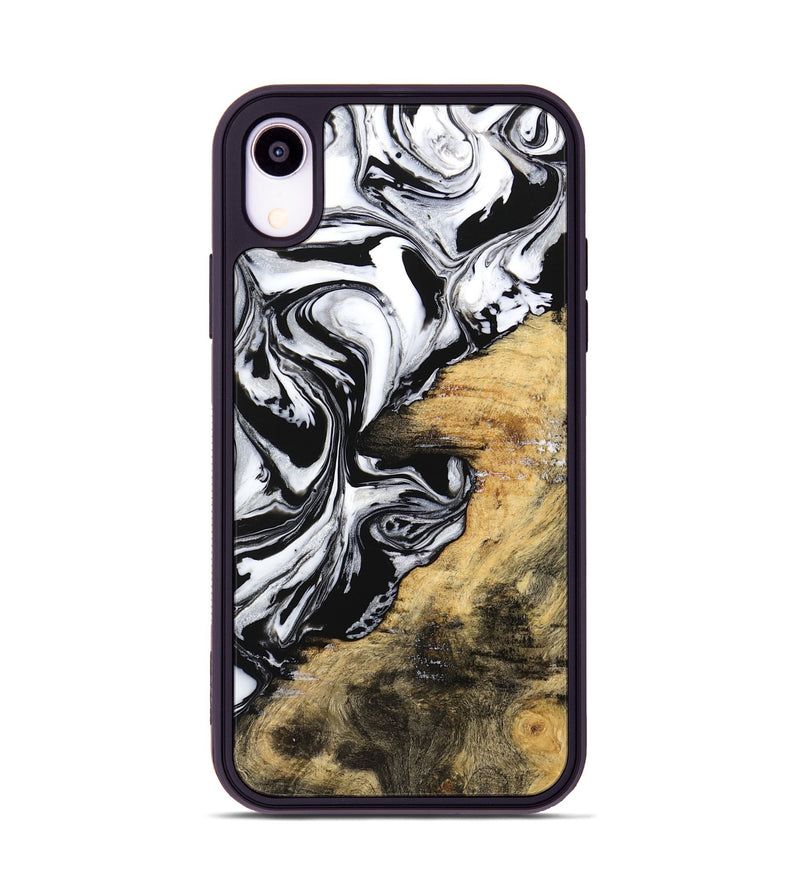 iPhone Xr Wood Phone Case - Abbe (Black & White, 744829)