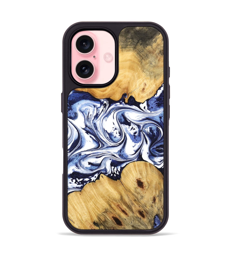 iPhone 16 Wood Phone Case - Pearle (Blue, 744830)