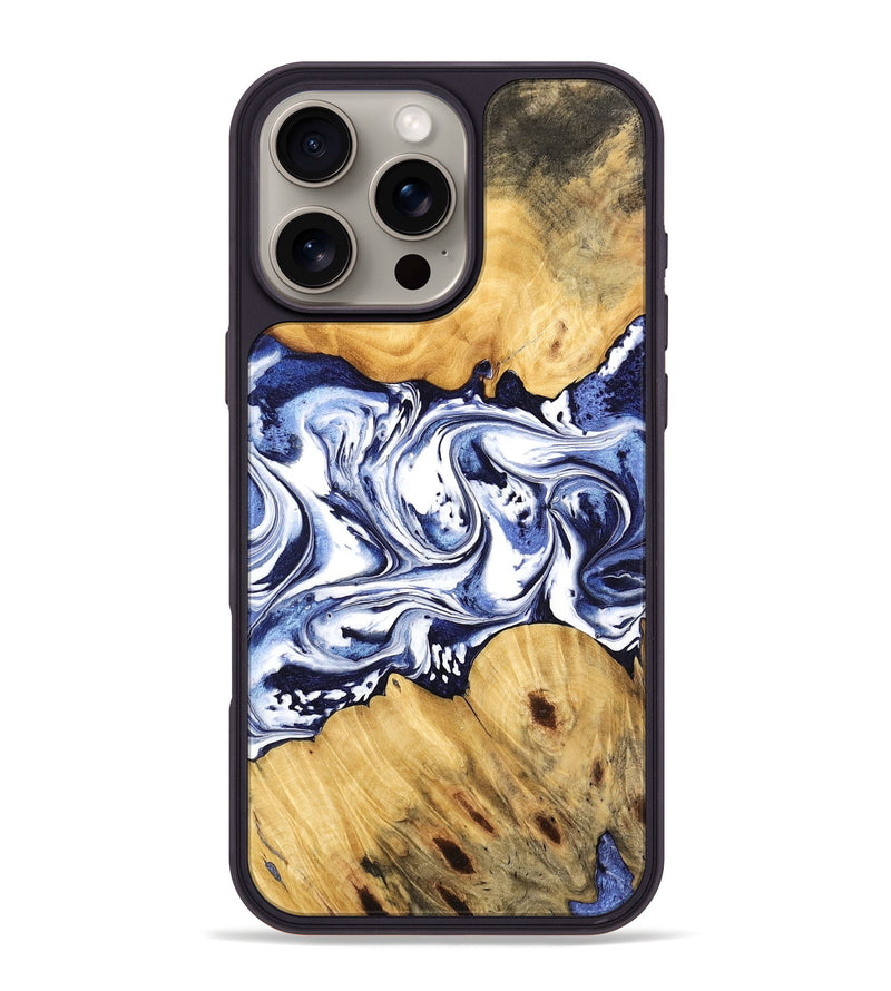 iPhone 16 Pro Max Wood Phone Case - Pearle (Blue, 744830)