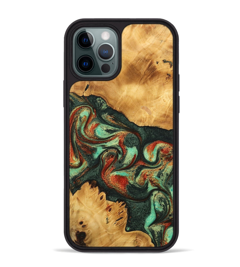 iPhone 12 Pro Max Wood Phone Case - Letty (Green, 744839)