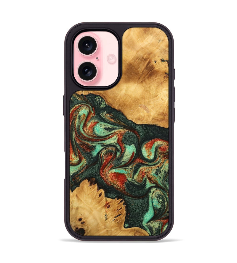 iPhone 16 Wood Phone Case - Letty (Green, 744839)