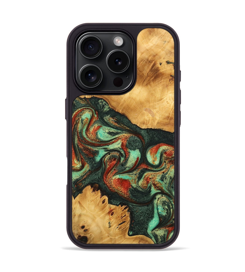 iPhone 16 Pro Wood Phone Case - Letty (Green, 744839)