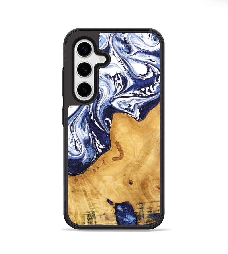 Galaxy S25 Wood Phone Case - Erda (Blue, 744842)