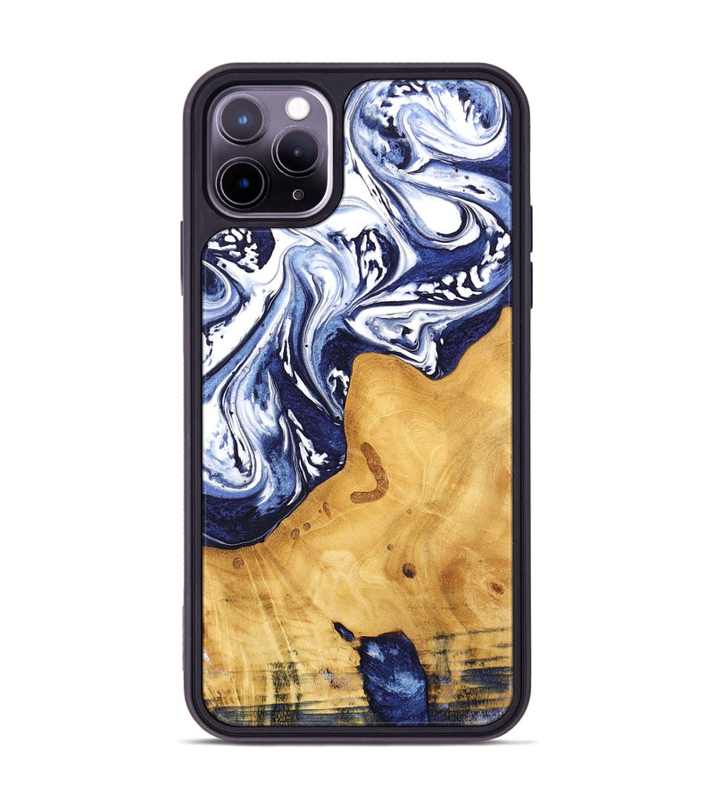 iPhone 11 Pro Max Wood Phone Case - Erda (Blue, 744842)