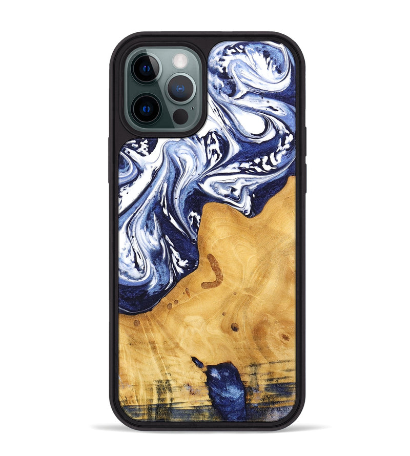 iPhone 12 Pro Max Wood Phone Case - Erda (Blue, 744842)