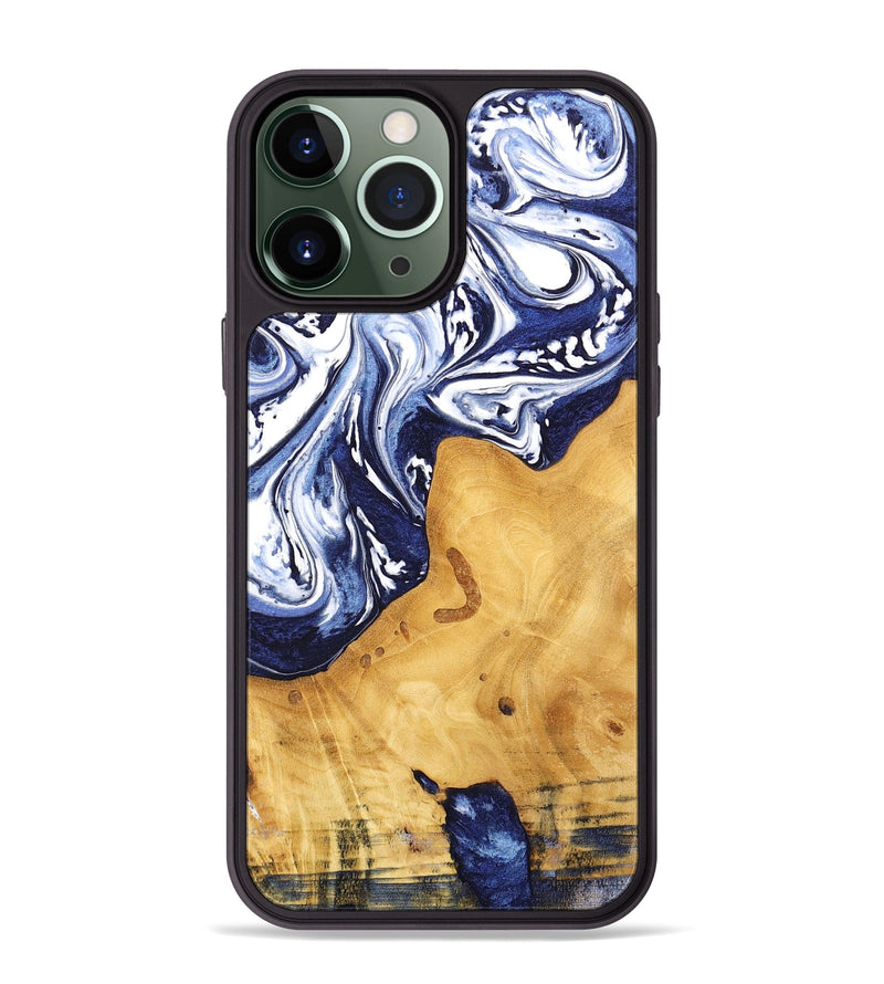 iPhone 13 Pro Max Wood Phone Case - Erda (Blue, 744842)