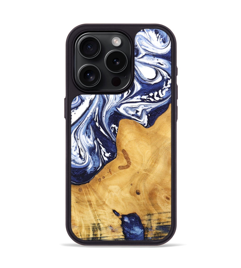 iPhone 15 Pro Wood Phone Case - Erda (Blue, 744842)