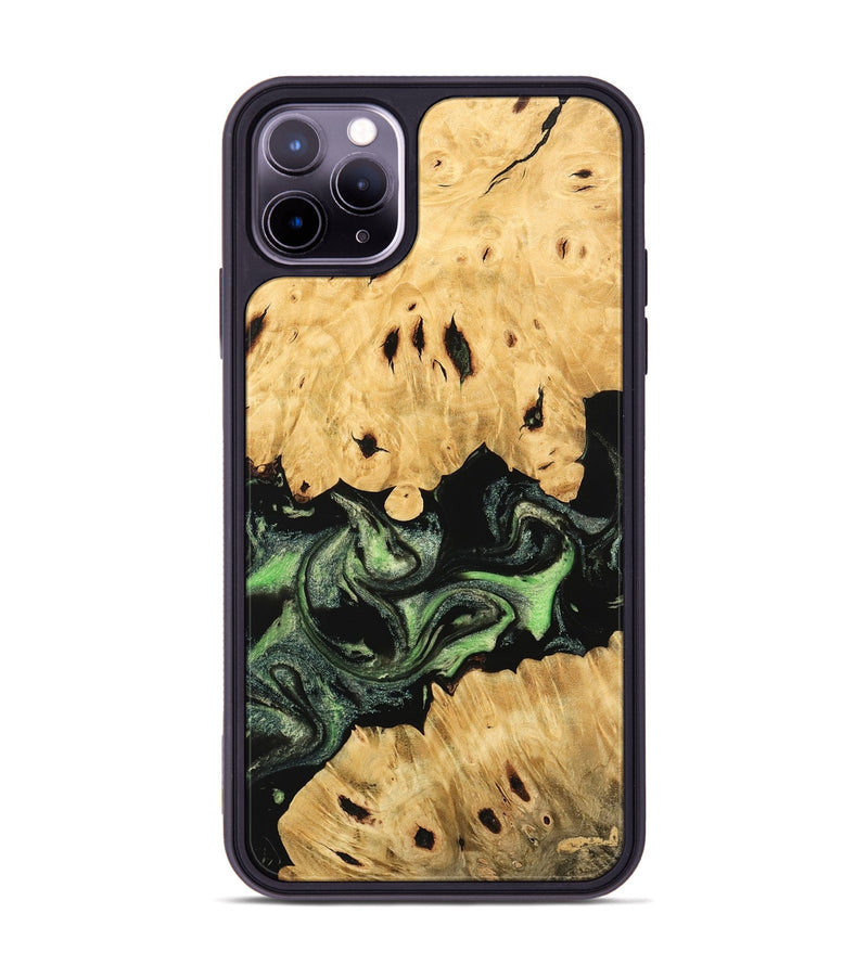 iPhone 11 Pro Max Wood Phone Case - Androma (Green, 744847)